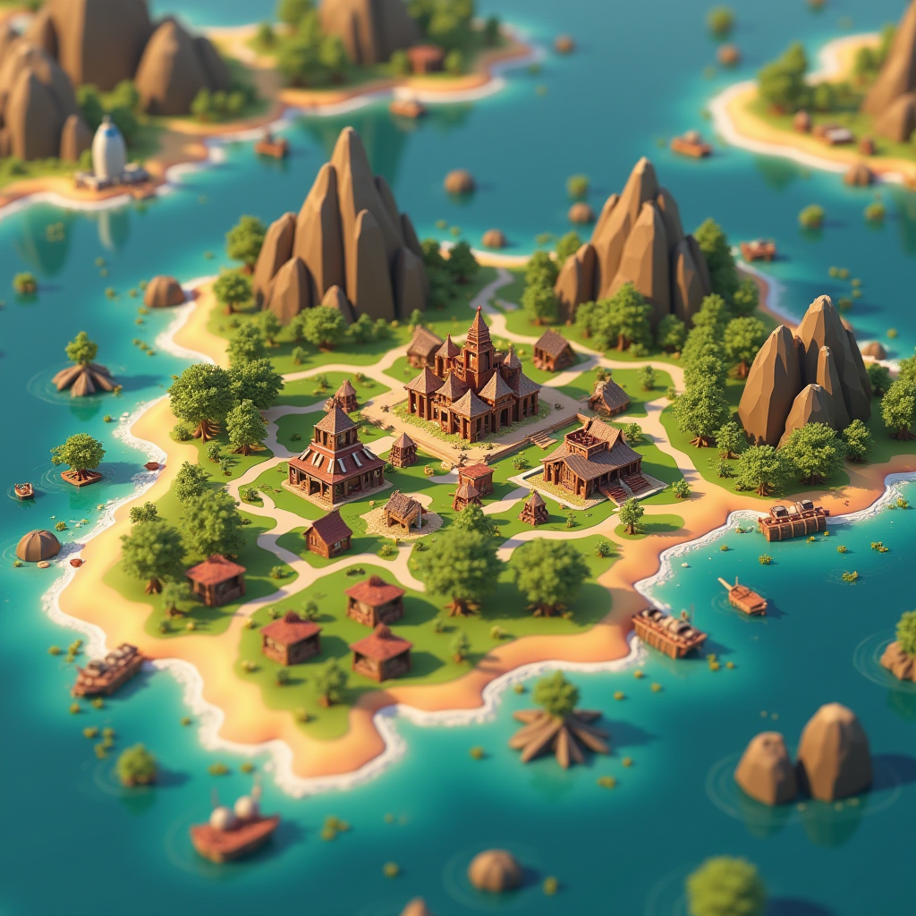 Polytopia gameplay showing a colorful low-poly world with different tribes, cities, military units, and terrain types in a turn-based 4X strategy game interface