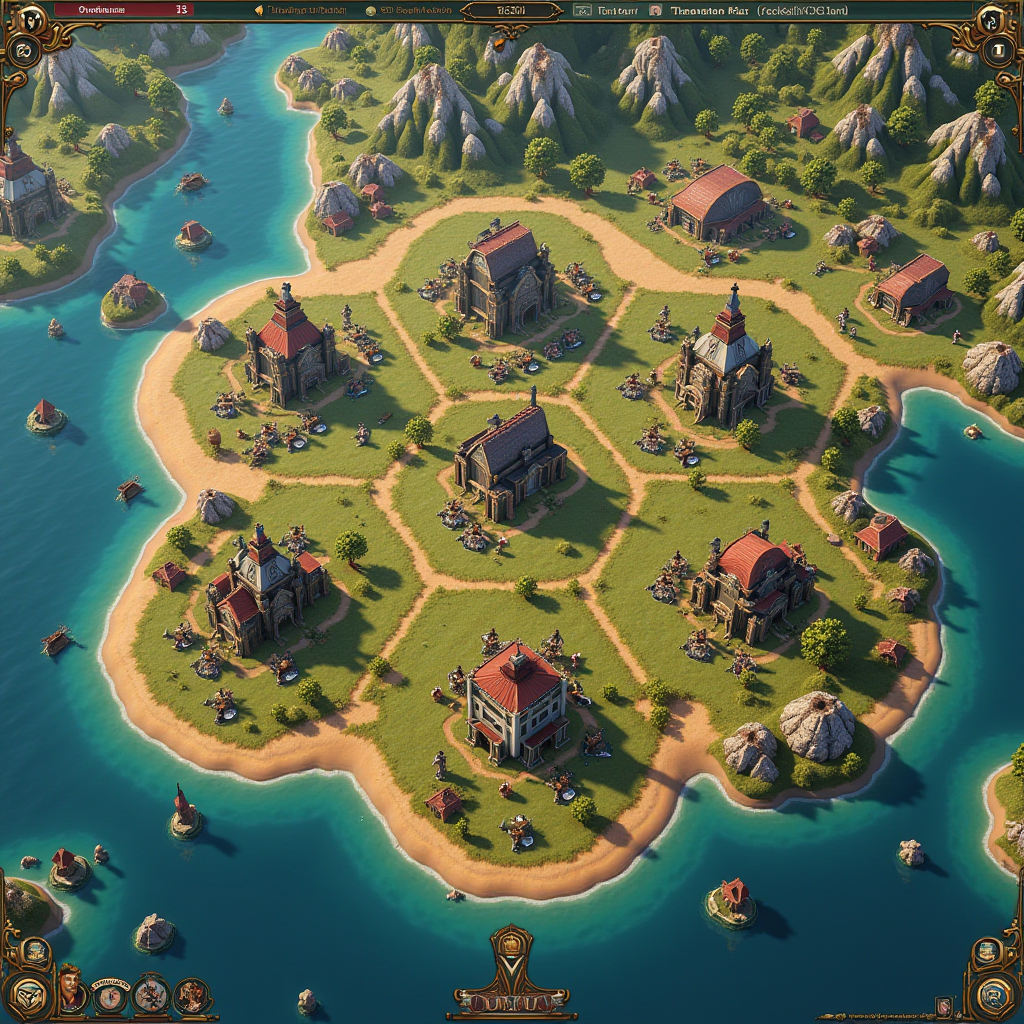 Unciv gameplay showing a hexagonal world map with cities, military units, terrain improvements, and a civilization management interface in a clean, functional design